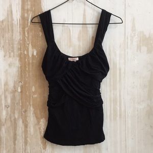 Rayon spandex tank with gathers